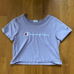 Purple Champion cropped tee